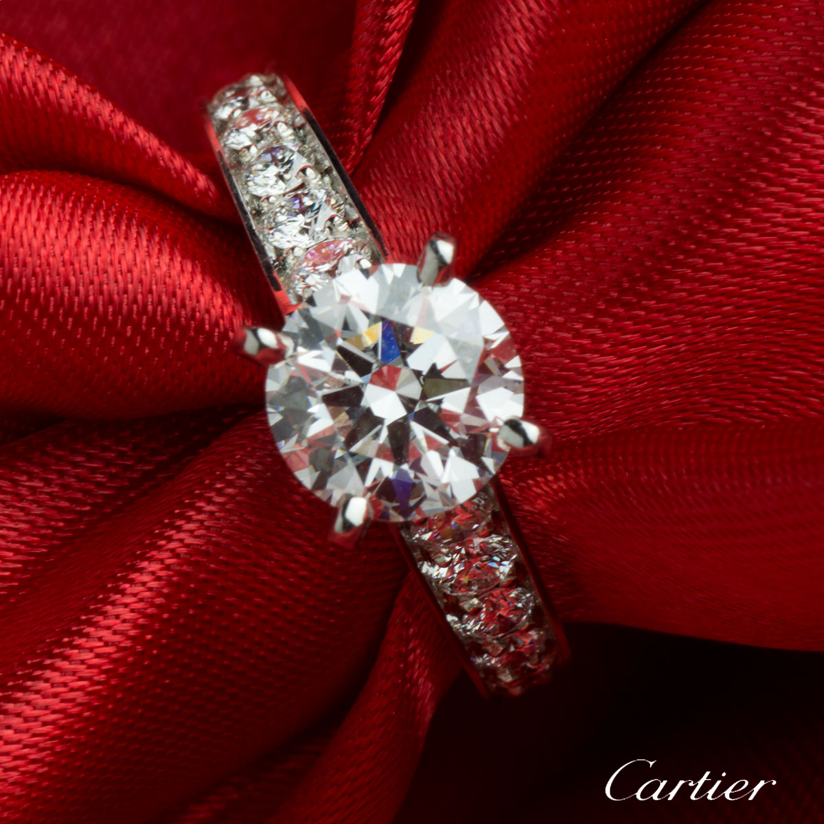 cartier diamond platinum ring